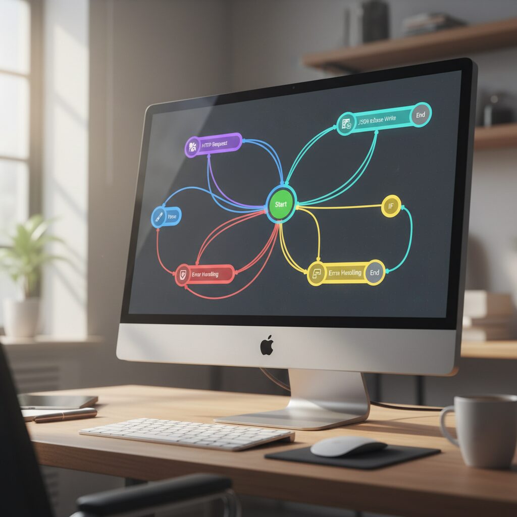 n8n 노드 기반 워크플로우 예시 화면