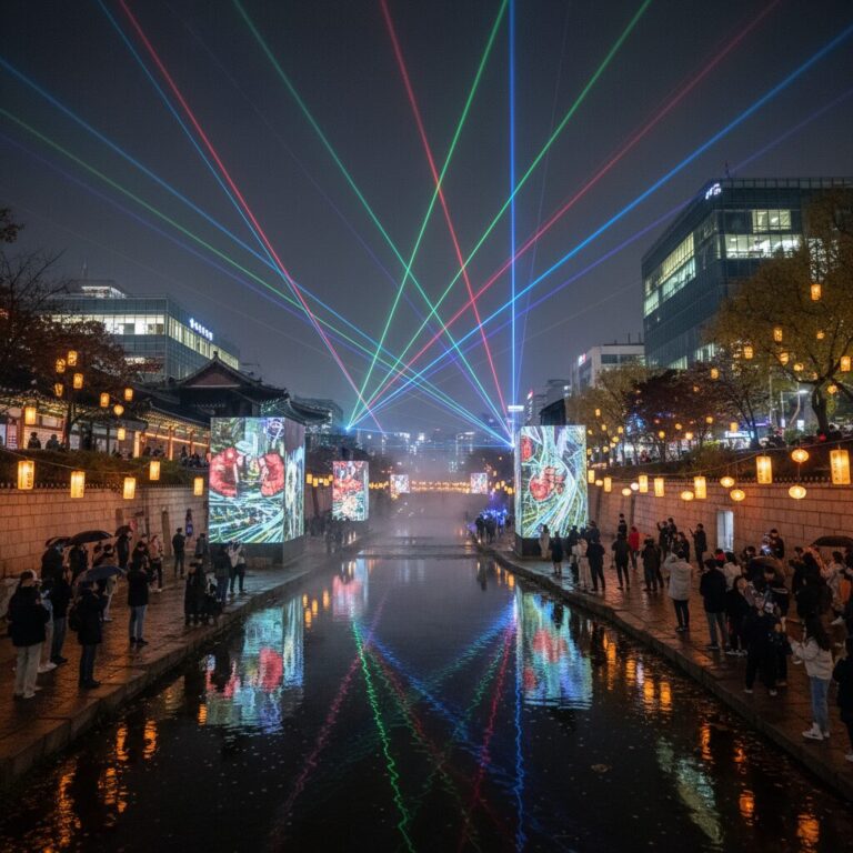 서울 빛초롱 축제 미디어 아트 레이저 조명