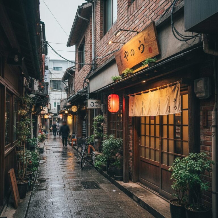 마산 창동 골목에 위치한 이자카야 요유우의 외관과 간판