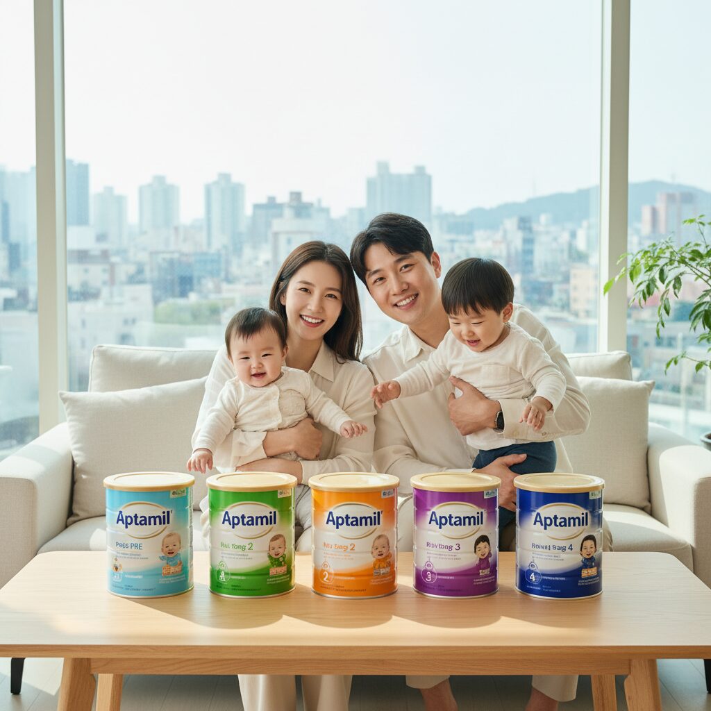 압타밀 분유 단계별 제품 라인업 사진