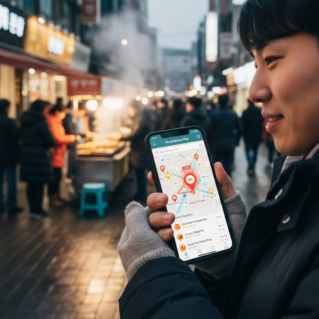 붕어빵 지도 앱 화면 길거리 붕어빵 가게 위치