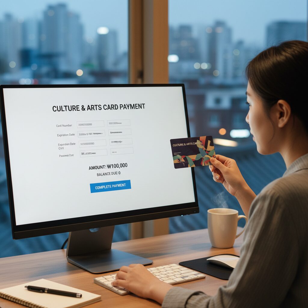 온라인에서 문화누리카드 결제 화면