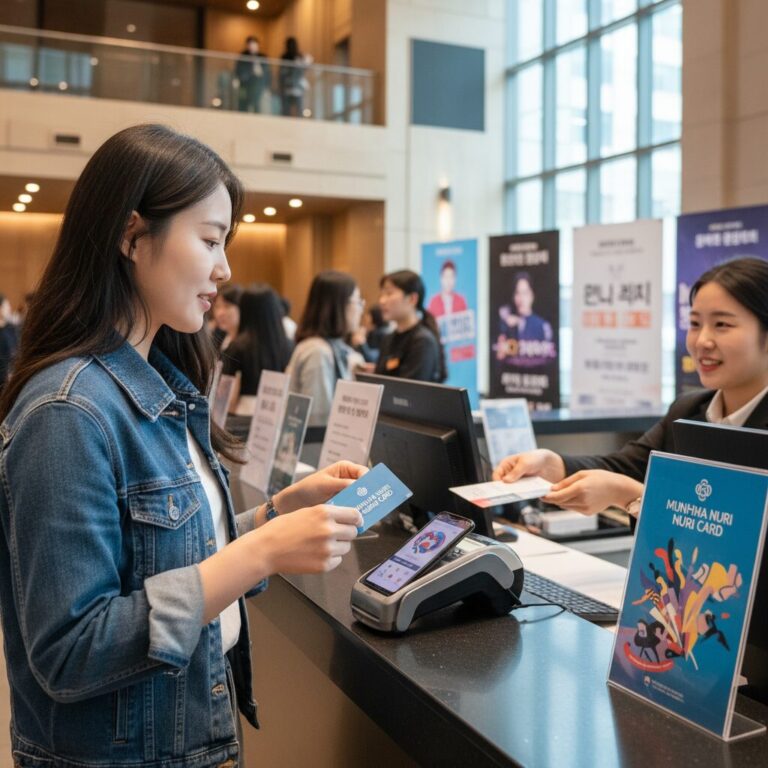 문화누리카드로 공연 티켓을 구매하는 모습