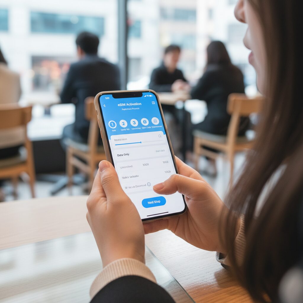 T월드 앱에서 eSIM 발급 신청하는 과정