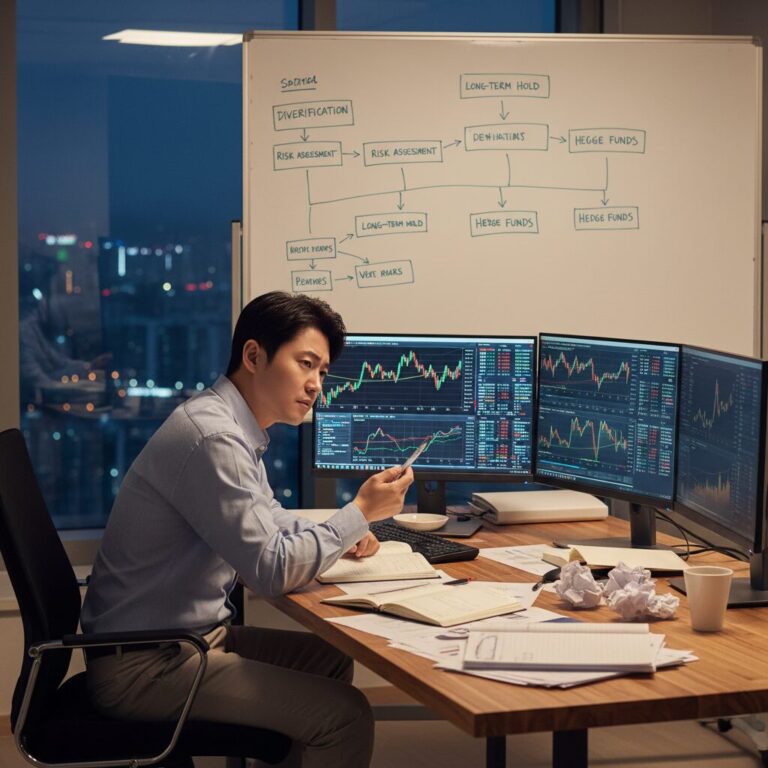불안정한 시장에서 투자 전략을 계획하는 모습