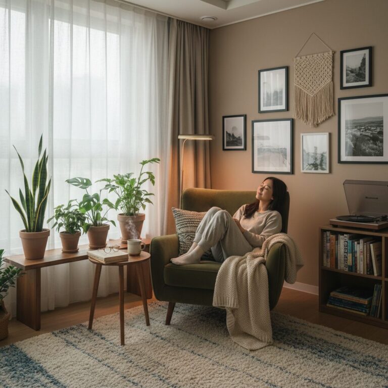 집안에 마련된 조용하고 아늑한 개인 공간