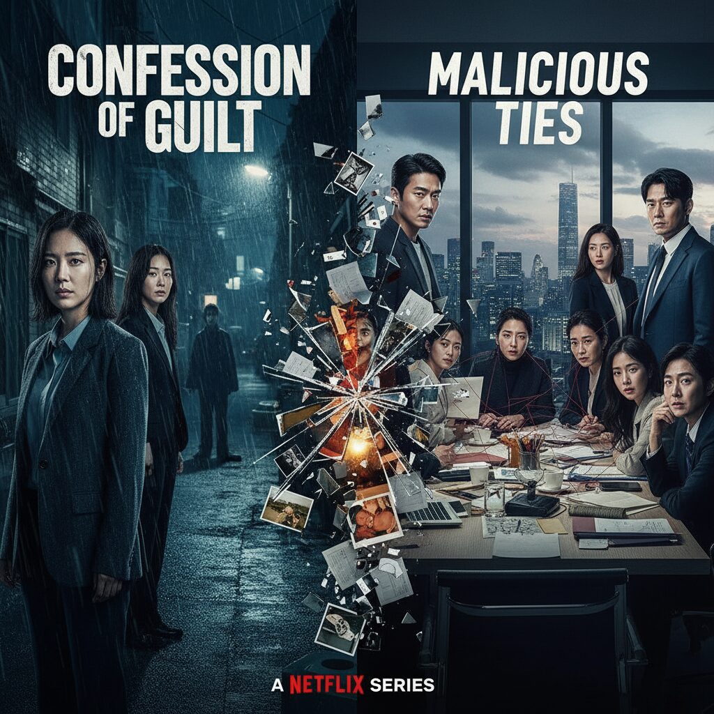 넷플릭스 한국 스릴러 드라마 자백의 대가와 악연 포스터 콜라주
