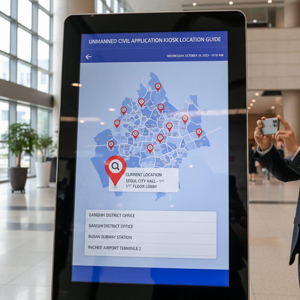 무인민원발급기 위치 안내 화면 캡처