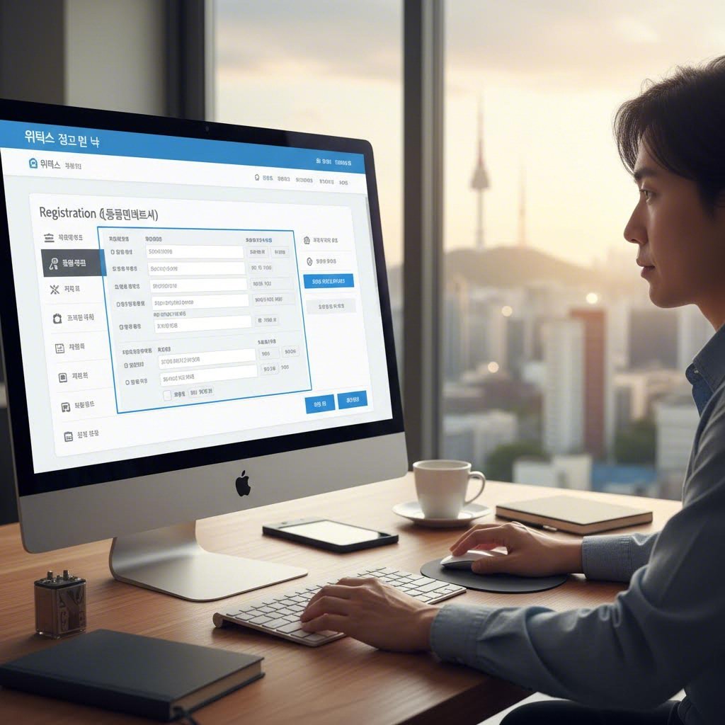 위택스 홈페이지에서 등록면허세 신고 및 납부 화면