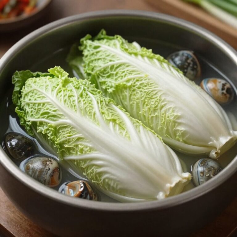 완성된 알배기 배추와 굴이 들어간 시원한 굴무침