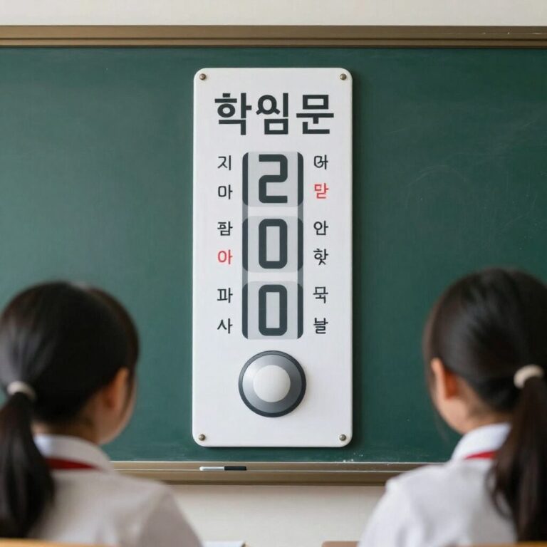 칠판에 붙여진 학급온도계 자석판과 함께 협동하는 아이들