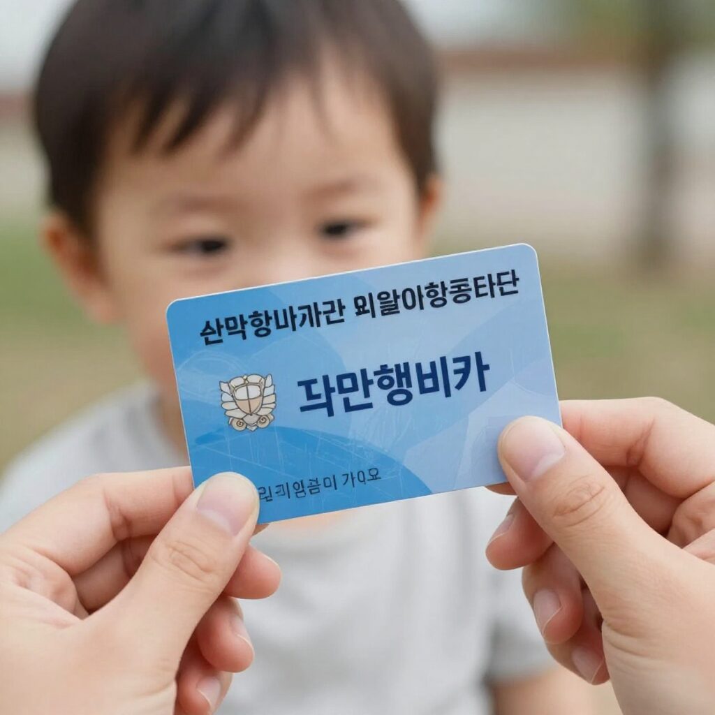 유아학비 인증에 사용하는 국민행복카드를 손에 들고 있는 모습