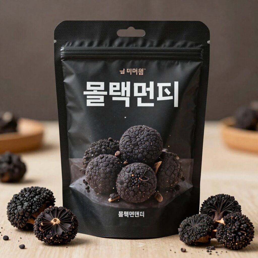 검은색 포장에 담긴 흑마늘 블랙캔디