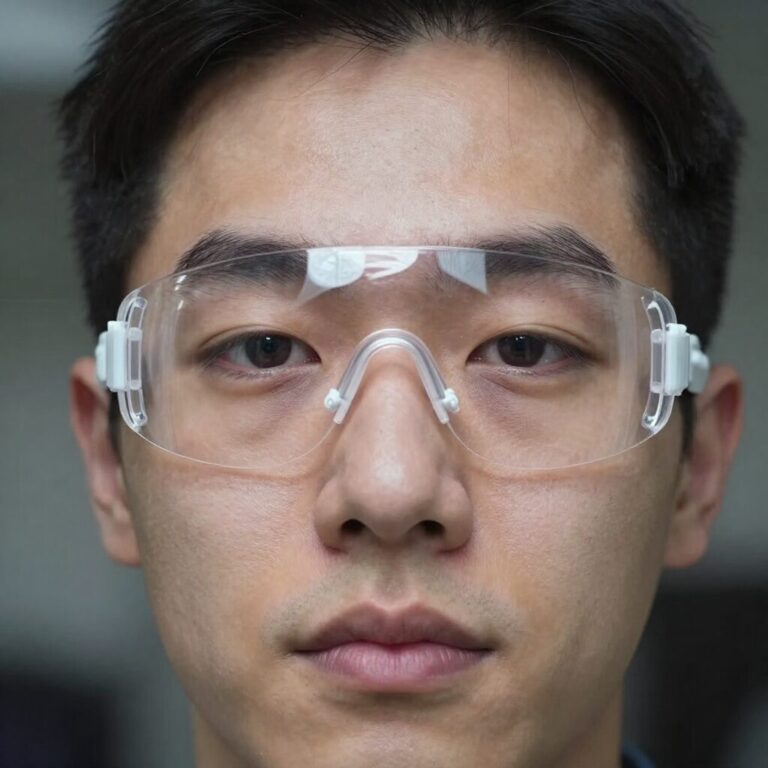 라섹 수술 후 안약과 보호고글 책상 위에 놓인 모습