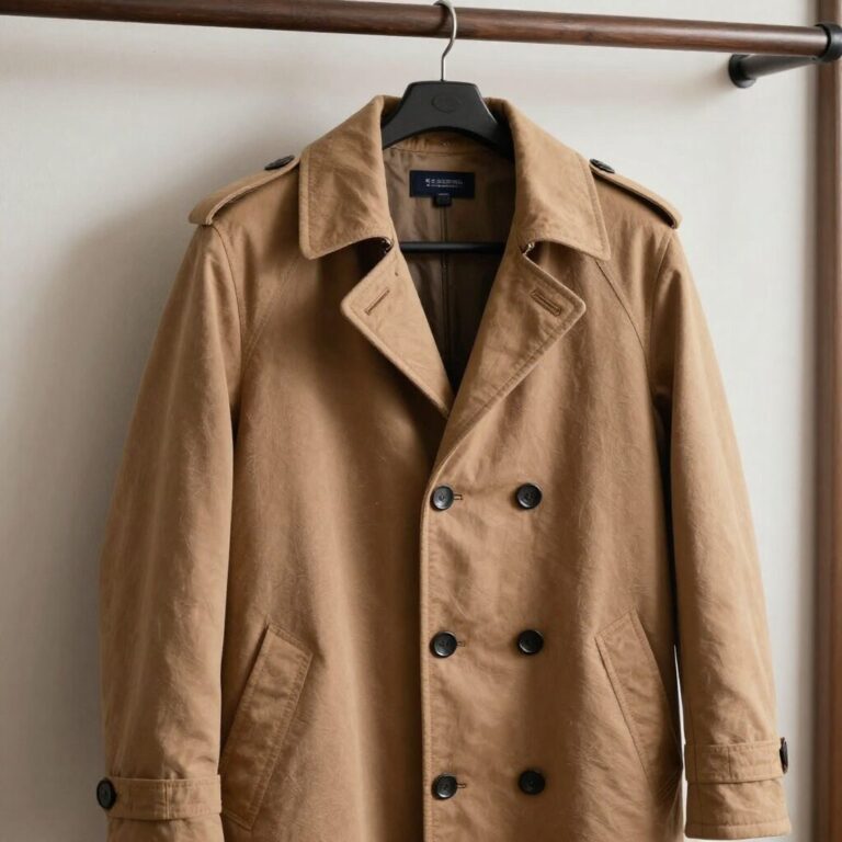 두툼한 옷걸이에 걸어 보관하는 맥코트