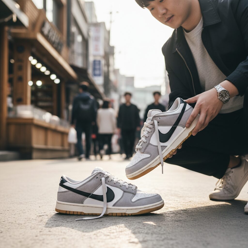 나이키 덩크 로우 레트로 스모크 그레이 운동화 실물 사진