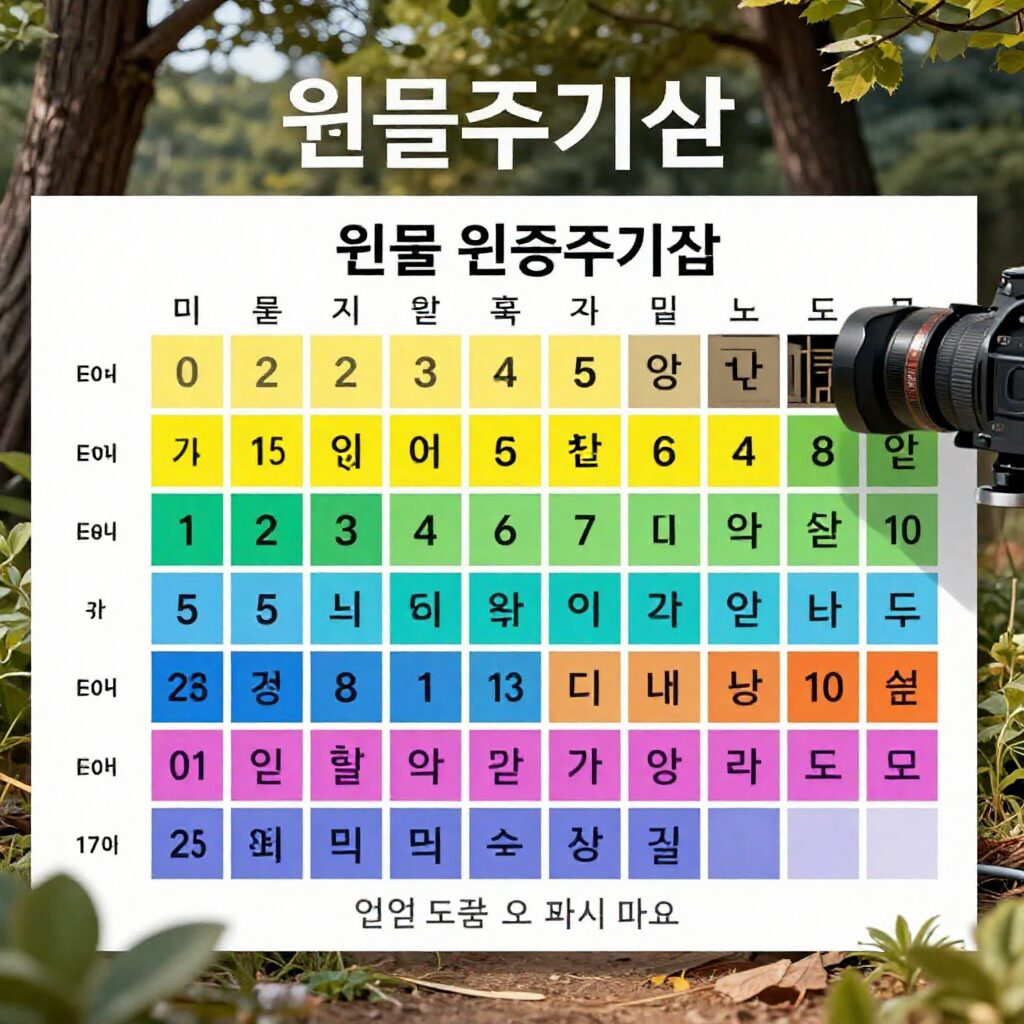 색상으로 구분된 원소주기율표 이미지로 1족부터 18족까지 색깔이 다르게 표시되어 있음