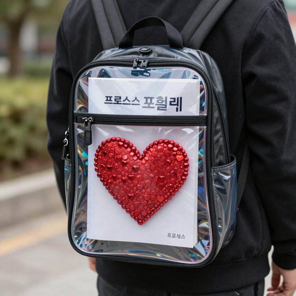 프로스펙스 프로홀릭 초등학생 책가방 솔직후기 프로스펙스 프로홀릭 책가방 투명 창과 하트 비즈 디자인