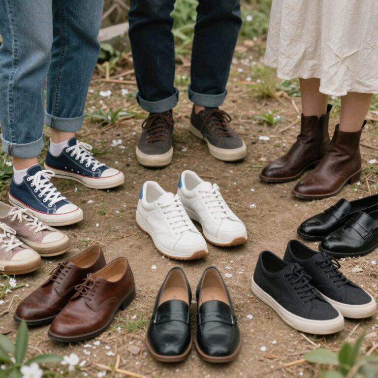 다양한 스타일의 봄 신발 컬렉션