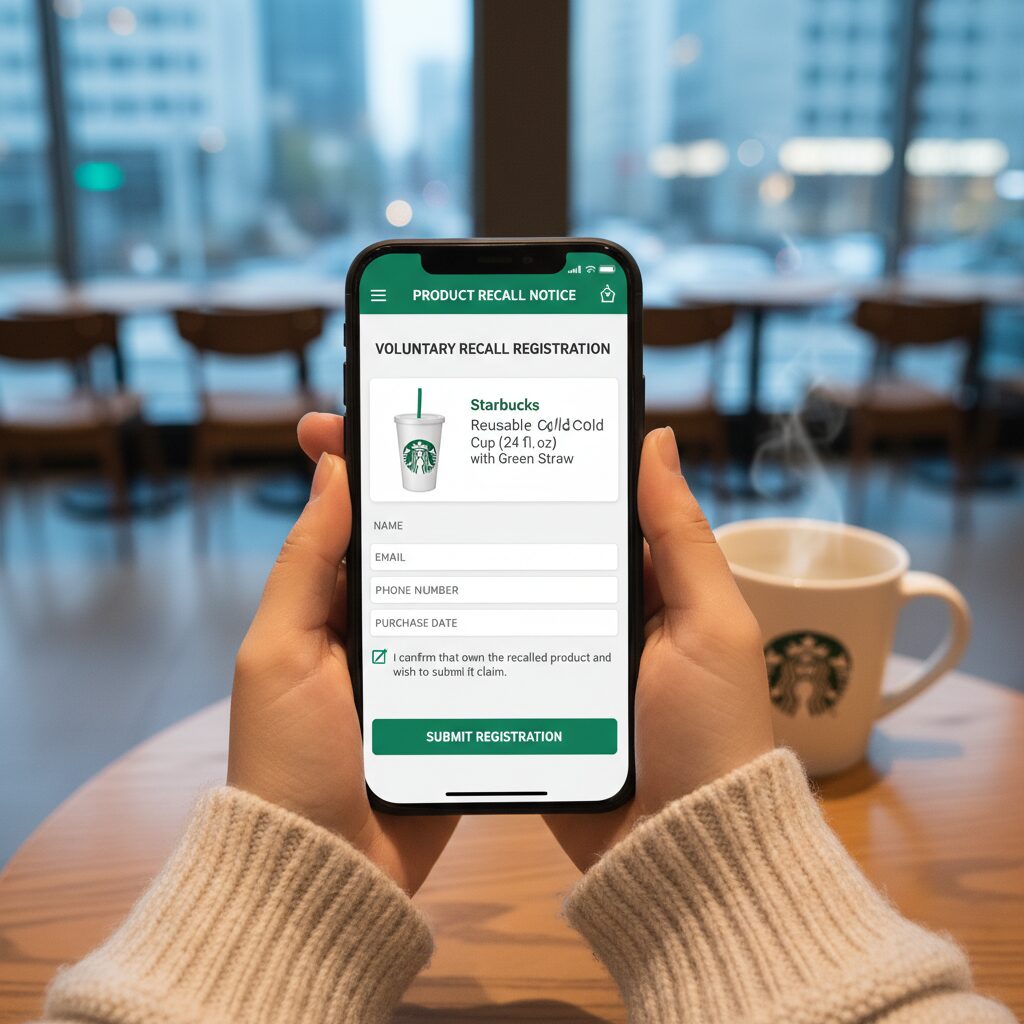 스타벅스 앱에서 리콜 신청하는 화면