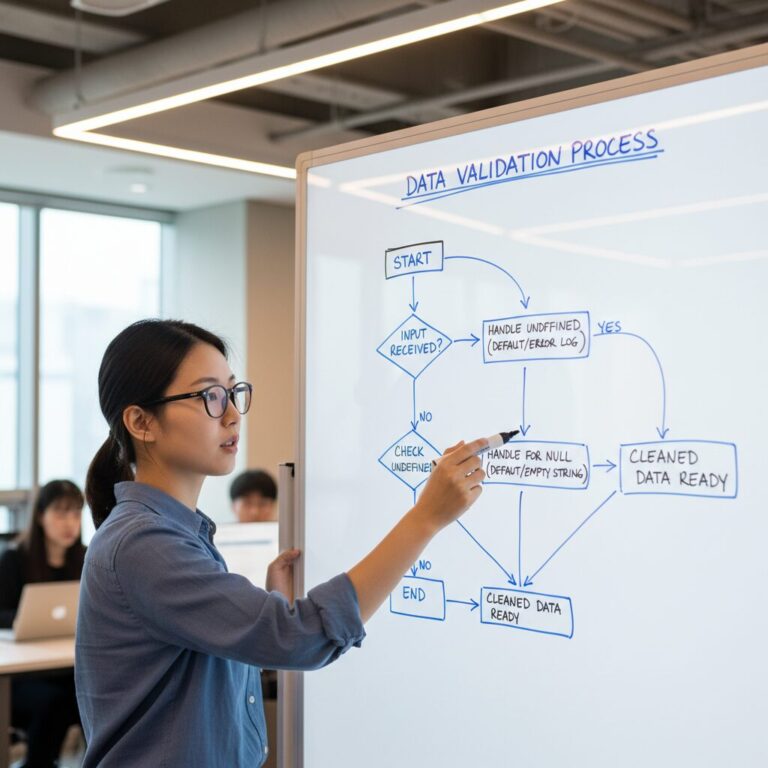 undefined와 null을 체크하고 처리하는 과정을 보여주는 플로우 차트