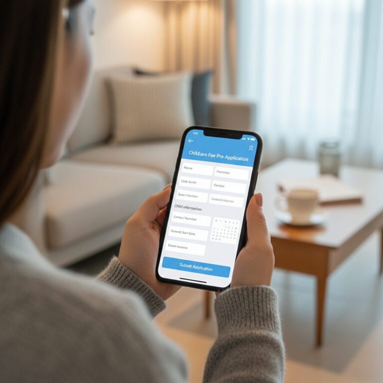 복지로 모바일 앱에서 보육료 사전신청 화면