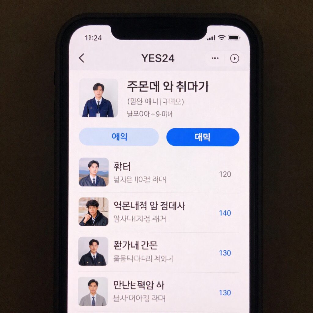 YES24 주문내역 및 취소 화면 예시