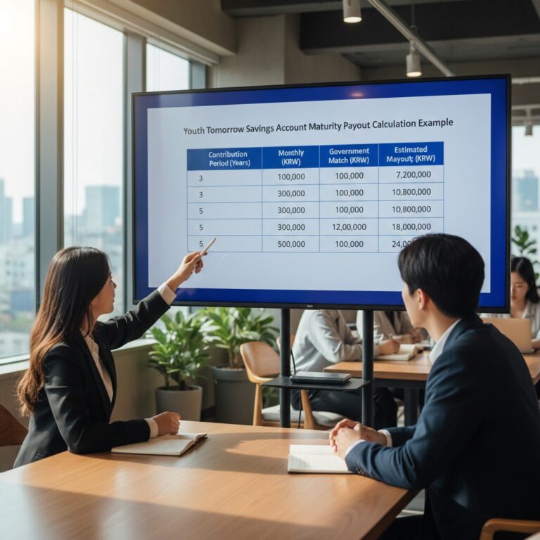 청년내일저축계좌 만기 수령액 계산 예시 표