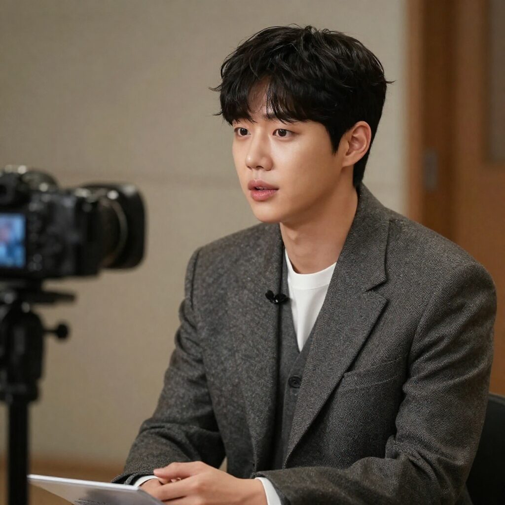 예능 프로그램에서 인터뷰하는 배우의 모습