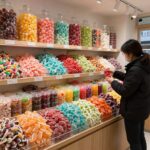 홍대 비틀버그 매장 내 알록달록한 수제 캔디들이 진열된 모습