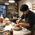 홍대 비틀버그 매장 내부에서 수제사탕을 만드는 모습