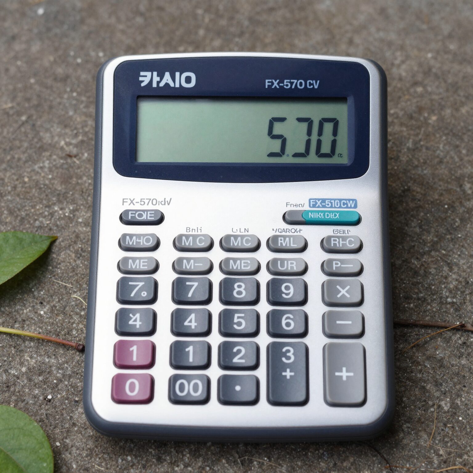 카시오 FX-570CW 계산기 화면과 직관적인 버튼 배열