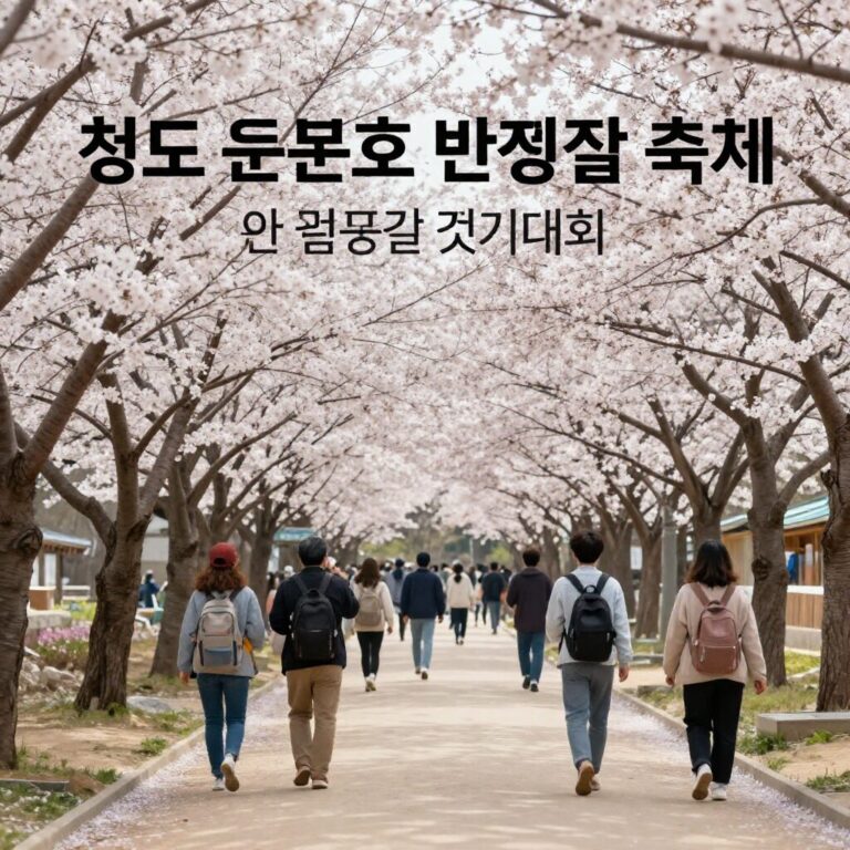 청도 운문호 반딧불이 축제와 벚꽃길 걷기대회 포스터