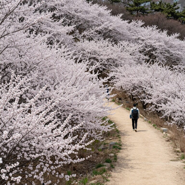 부산 대저생태공원의 넓은 유채꽃밭과 산책로