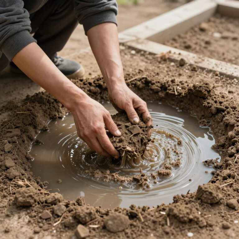달래를 식초물에 담가 흙을 불리는 과정
