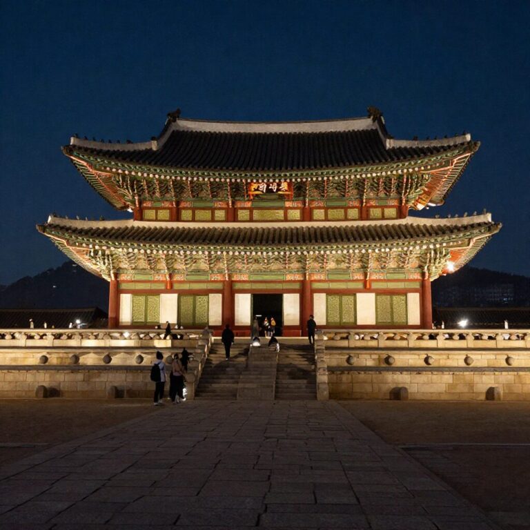 덕수궁 석조전 야간 전경과 테라스