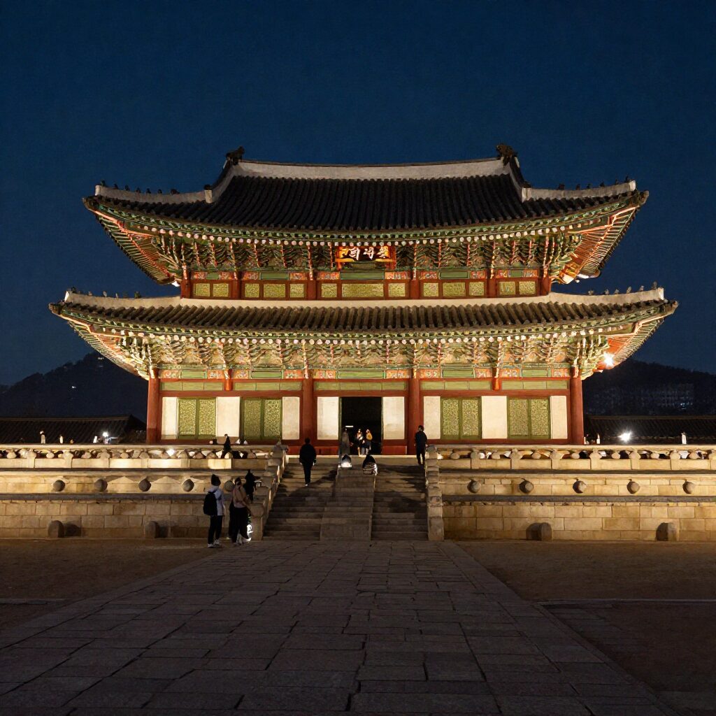 덕수궁 석조전 야간 전경과 테라스