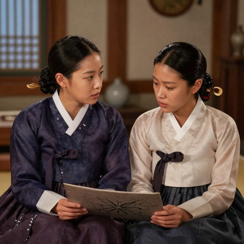 딘딘과 어머니 누나가 함께 이야기를 나누는 모습