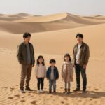 나트랑 판랑 사막에서 가족이 함께 찍은 사진