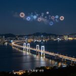 밤하늘을 수놓은 광안리 드론쇼와 광안대교 야경
