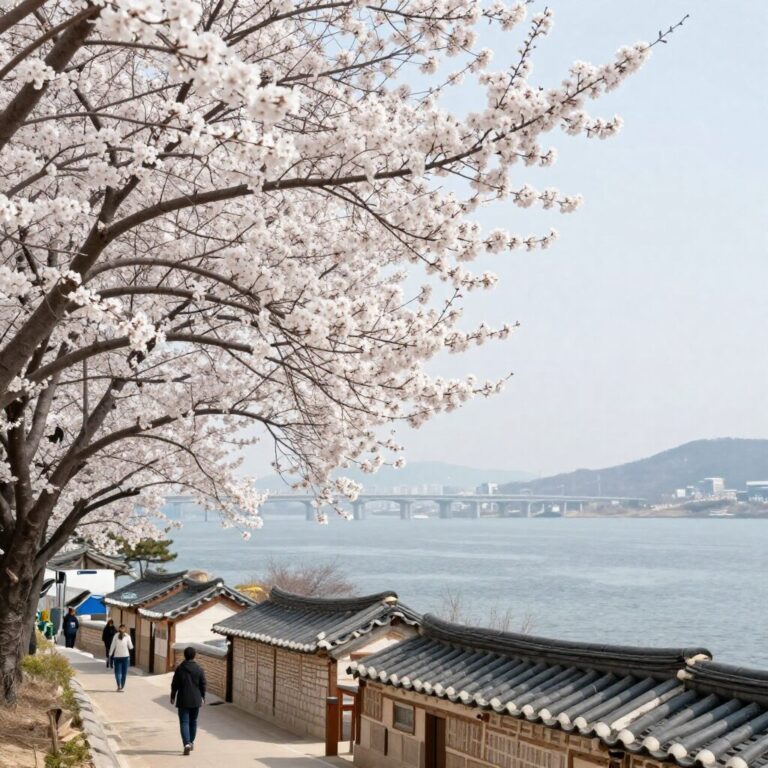 광양 매화마을 봄날 풍경 섬진강 배경 하얀 매화 꽃