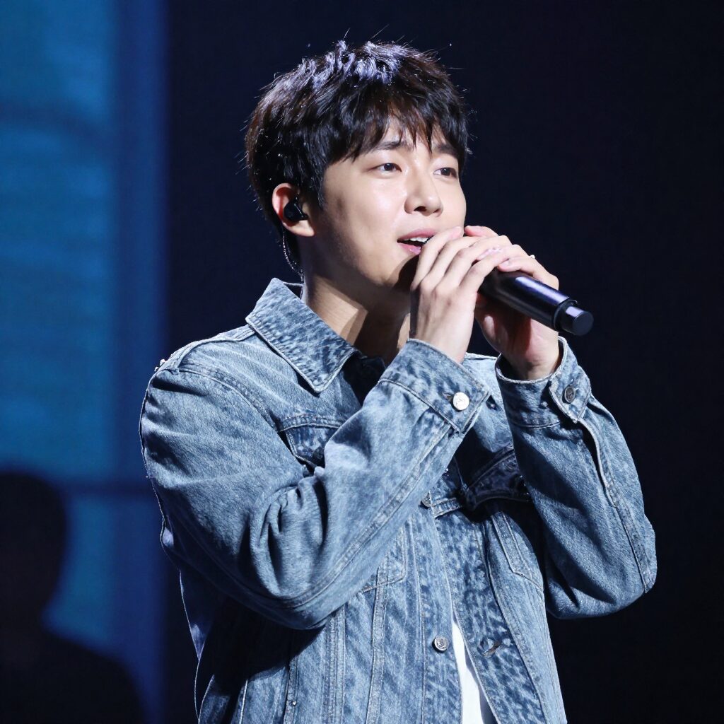 가수 김기태 무대 위에서 열창하는 모습