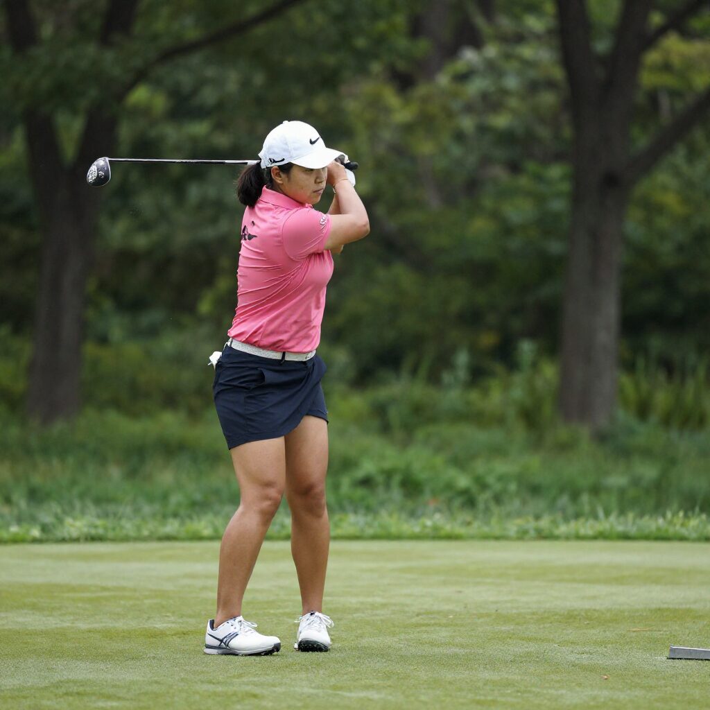 이미향 프로가 골프 그립을 시범 보이는 모습