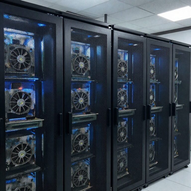 데이터센터 내 여러 대의 엔비디아 GPU가 설치된 모습