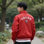 폴로 랄프로렌 레드 코치 자켓 뒷면 자수 디자인