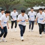 학급 특색 활동 아이디어와 실제 경험 학생들이 런닝맨 게임을 하며 이름표를 뜯는 모습