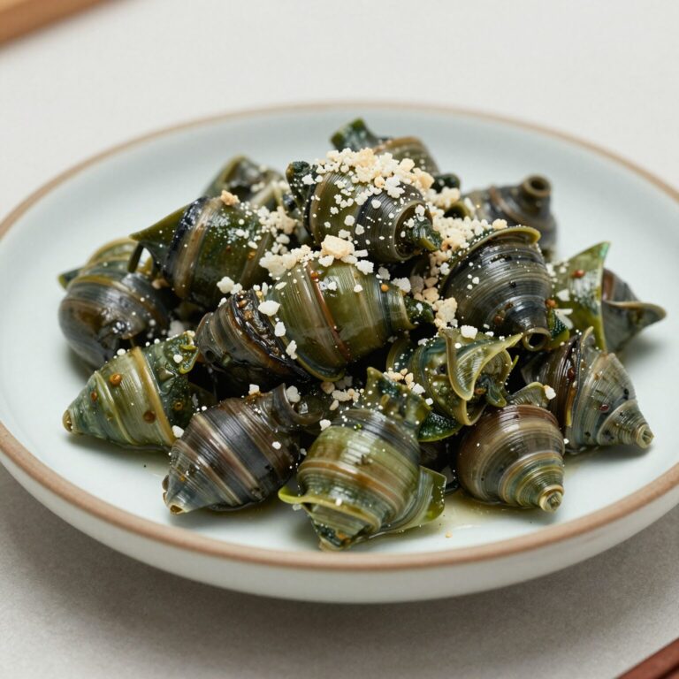 접시에 담긴 초록색 세발나물무침과 깨소금 뿌린 모습