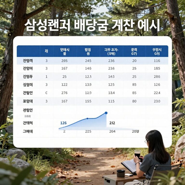 삼성전자 배당금 계산 예시 표와 그래프