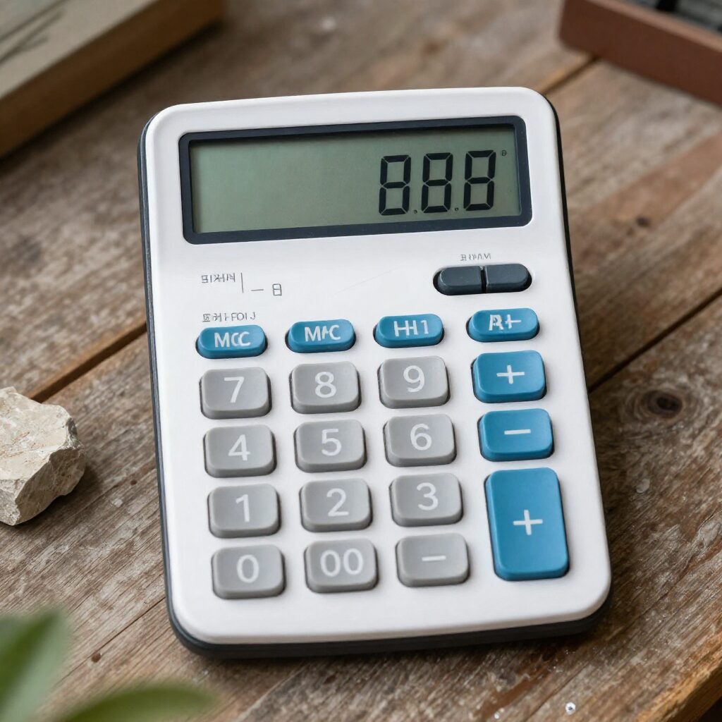 유효숫자 계산 규칙을 설명하는 계산기와 측정 도구 이미지