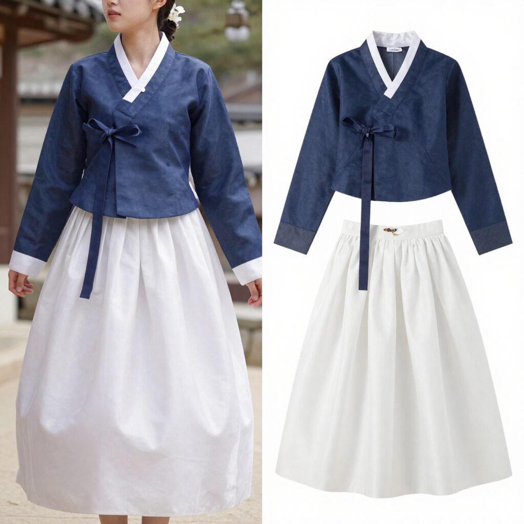 와인 컬러 가디건과 화이트 캉캉 스커트를 매치한 봄 데일리 코디